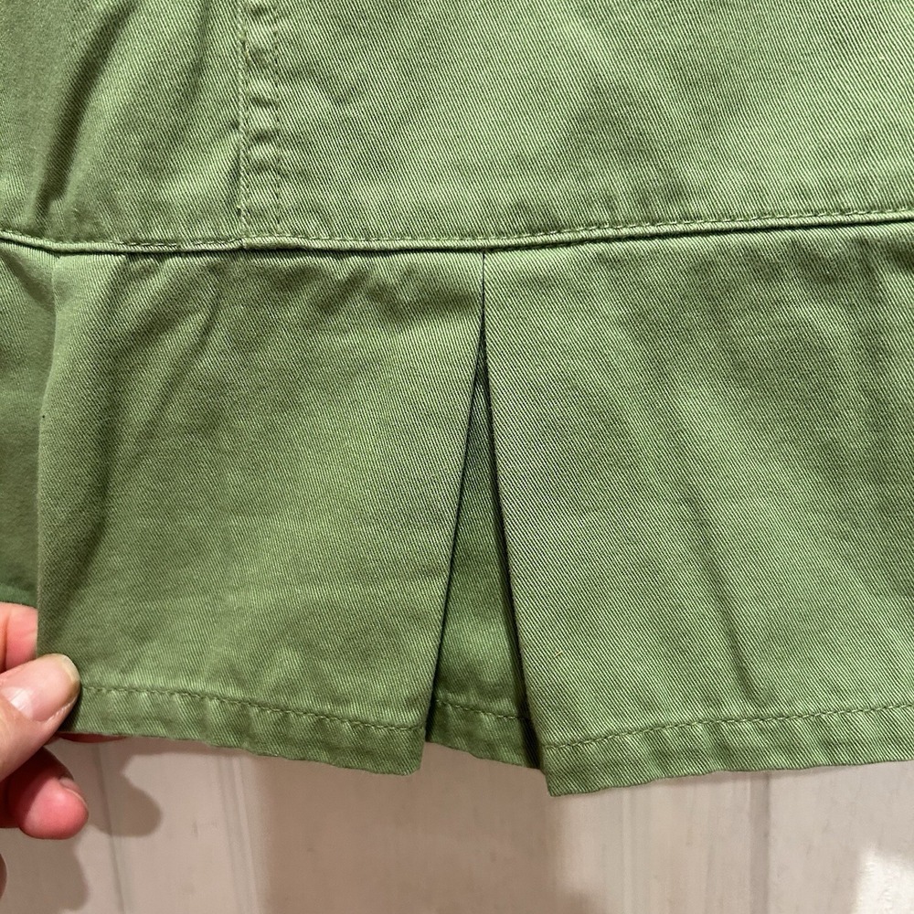 VTG Y2K Mossimo Womens Green Micro Mini Skirt Pleated Ruffle Hem Size 6 Grunge - Picture 4 of 6